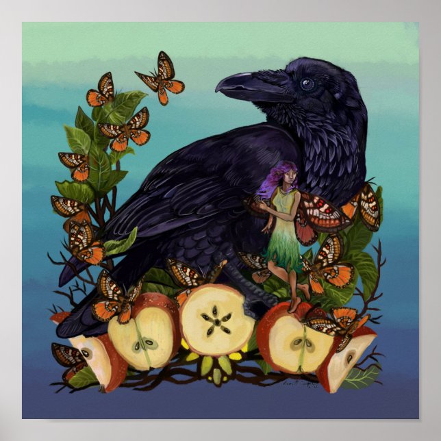 Fantasy Raven Fe Art Poster (Framsidan)