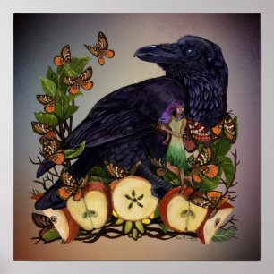 Fantasy Raven Fe Art Poster
