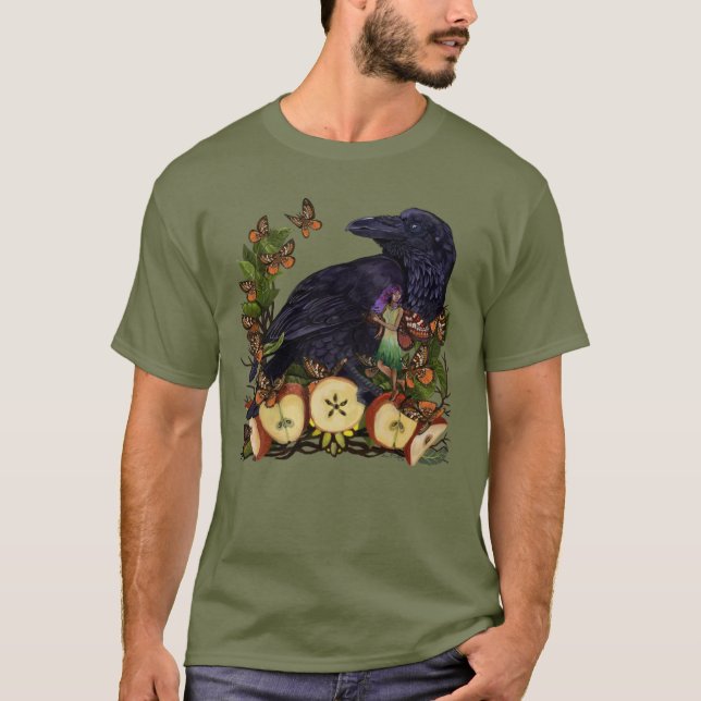 Fantasy Raven Fe T Shirt (Framsida)