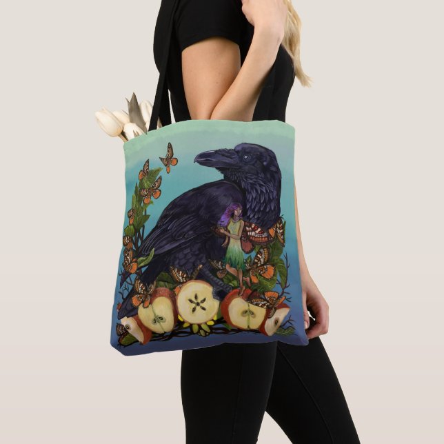 Fantasy Raven Fe Tygkasse (Närbild)