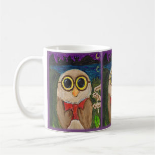 Fantasy Reader Uggla Bok Folk Art Kaffemugg