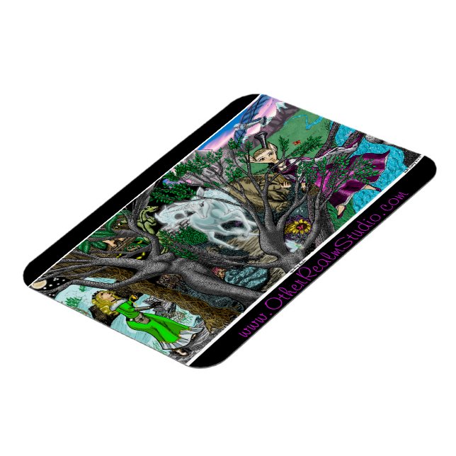 Fantasy Realm Färg Illustration Magnet (Vänstra Sidan)