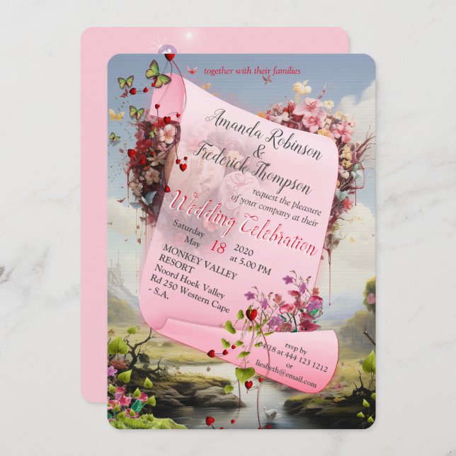 Fantasy Realms of Magic Scenery-design Inbjudningar (Fram/baksida)