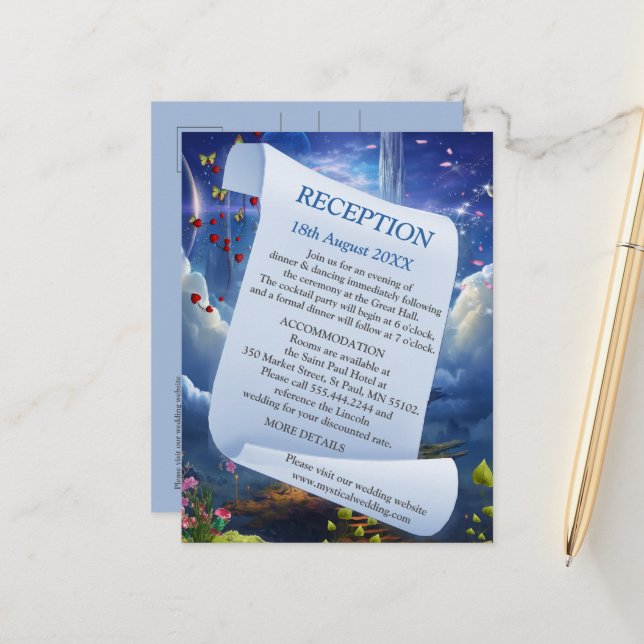 Fantasy Realms of Magic Scenery-design Meddelande Vykort (Fram/Back In Situ)