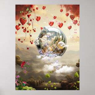 Fantasy Realms of Magic Scenery-design Poster