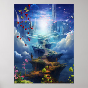 Fantasy Realms of Magic Scenery-design Poster