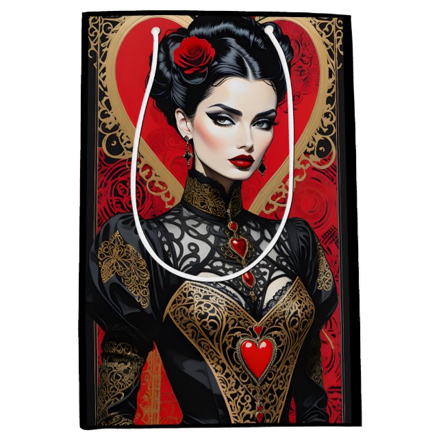 Fantasy Red and Black Goth Dam Gift Bag (Framsidan)