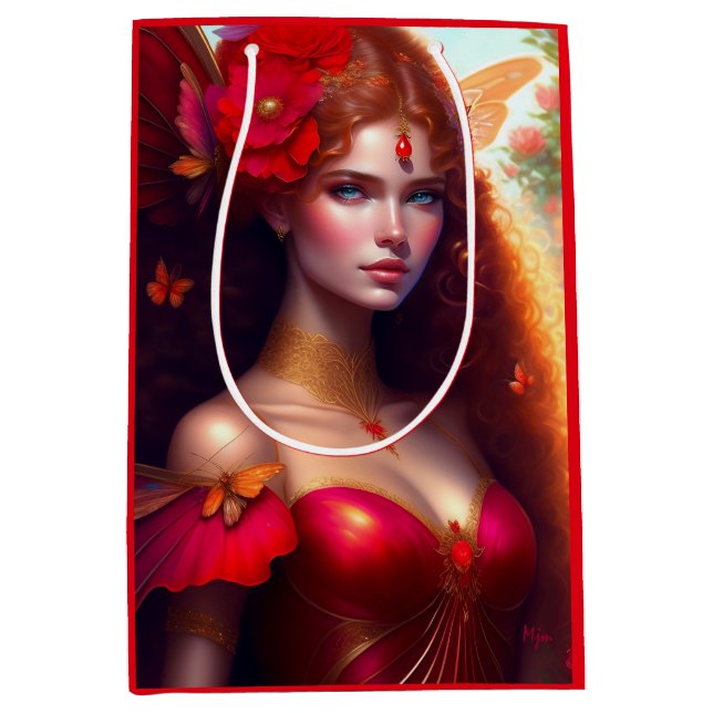 Fantasy Red Fairy Flowers Decoupage (Framsidan)