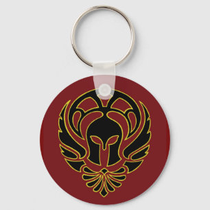 Fantasy Red Spartan Greek Warrister Keychain Nyckelring
