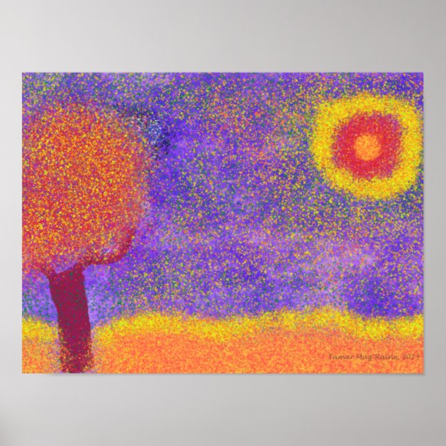 Fantasy Red Träd på Jupiter poster (Framsidan)