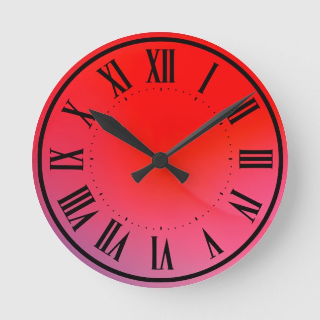 Fantasy Red Wall Clock Rund Klocka (Framsida)