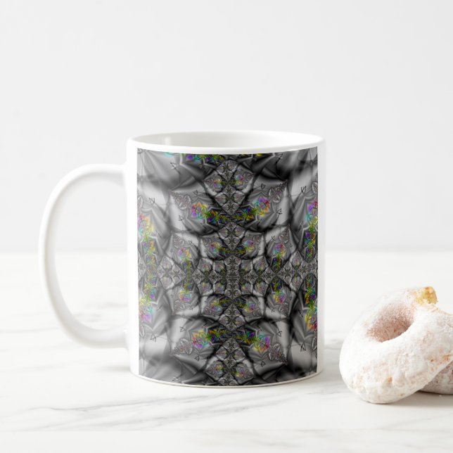 Fantasy | Regnbåge Fractal Art Kaffemugg (Med munk)