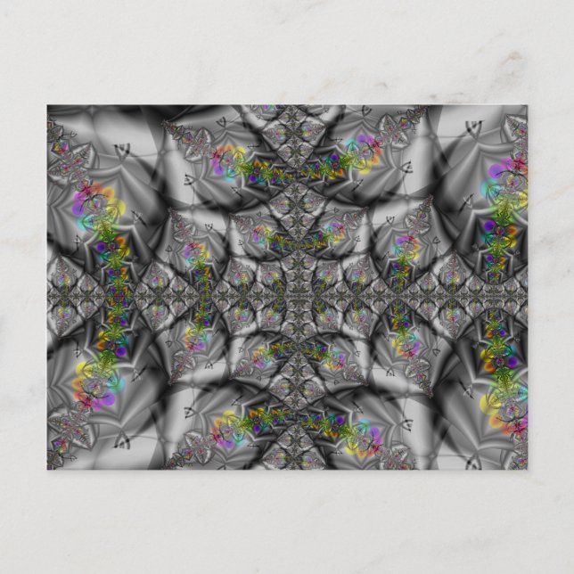 Fantasy | Regnbåge Fractal Art Vykort (Framsida)