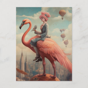 Fantasy Ride på Rosa Flamingo Vykort