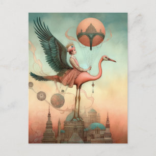 Fantasy Ride på Rosa Flamingo Vykort