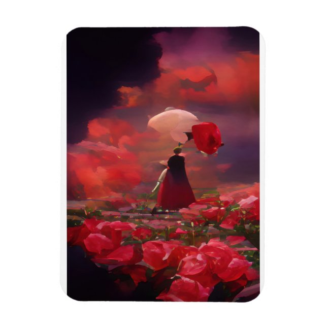 Fantasy Ro Fält under Himmel Magnet (Vertikal)