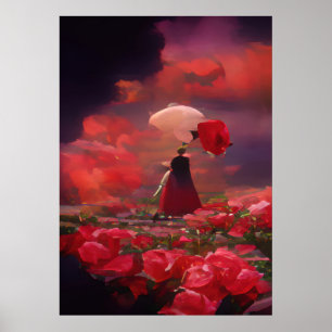 Fantasy Ro Fält under Himmel Poster