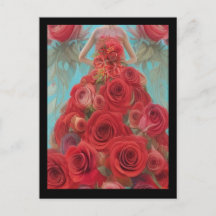 Fantasy Röda Rosor Bröllopsklänning Goth Brud Diva