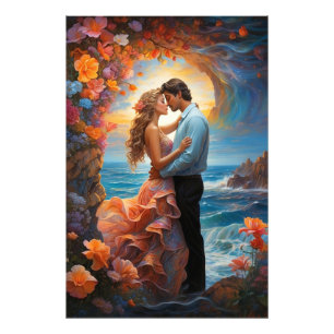 *~* Fantasy Romantic AP51 Ocean Vågar Rocky Fototryck