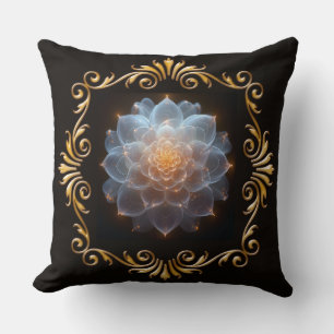 Fantasy Romantic Flower och Guld Ram Kudde