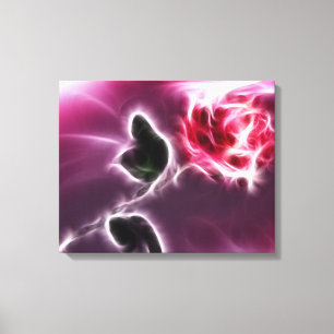 Fantasy Rosa ros Blommigt Wrapped Canvas