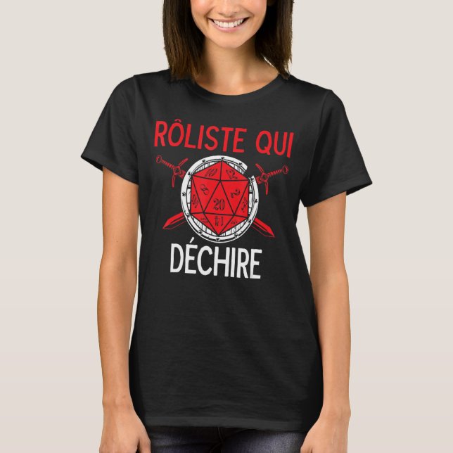 Fantasy RPG D20 rollspel Gift JDR T Shirt (Framsida)