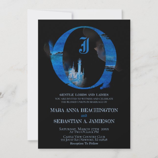 *~* Fantasy Sagolikt Slott Medeltida Bröllop Inbjudningar (Framsida)