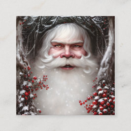 Fantasy Santa Porträtt Fyrkantigt Visitkort