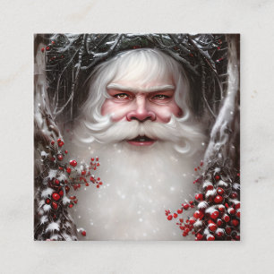 Fantasy Santa Porträtt Fyrkantigt Visitkort