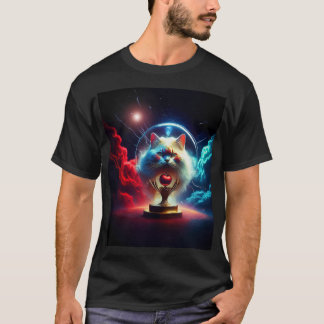 Fantasy Scen: Katt I En Glob Med Äpple T Shirt