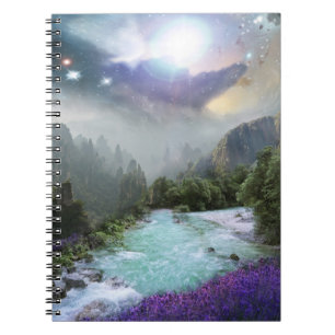 Fantasy Scenia Nature liggande Anteckningsbok Med Spiral