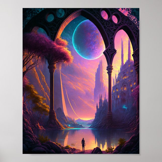 Fantasy Science fiction liggande Poster (Framsidan)