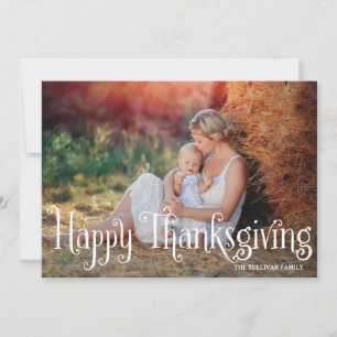 Fantasy Script Happy thanksgiving-fotokort Julkort