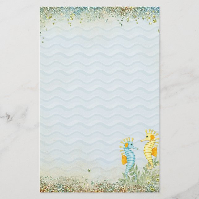 Fantasy Sea Horse and Bling Brevpapper (Framsida)