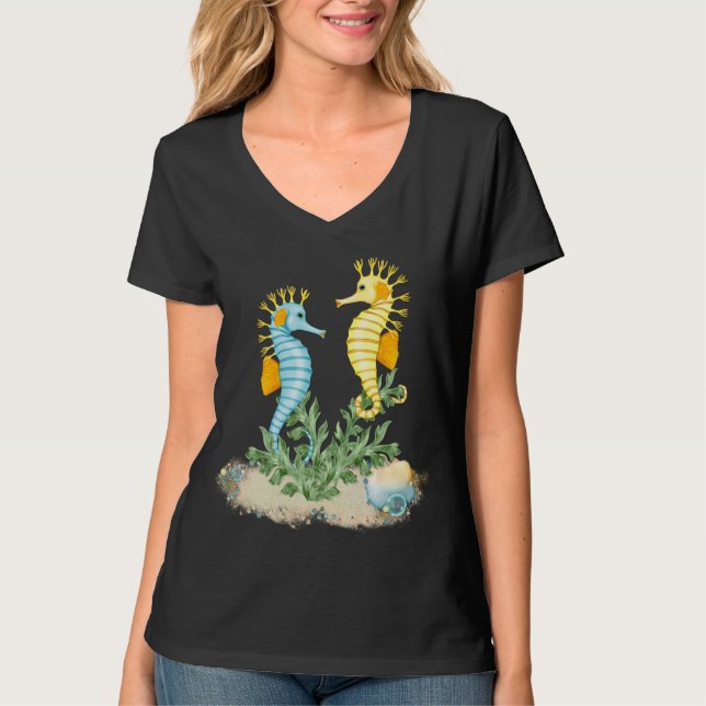 Fantasy Seahorse and Bling Tee Shirt (Framsida)