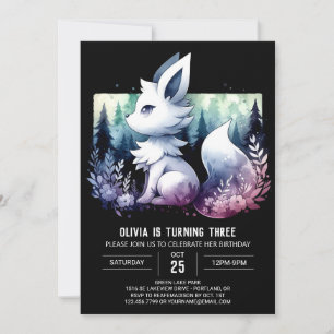 Fantasy Simple Varg Birthday Inbjudningar