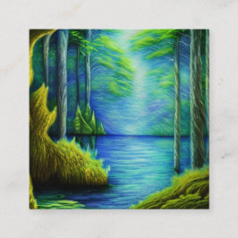 Fantasy Sjö Fyrkantigt Visitkort