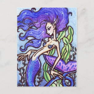 Fantasy Sjöjungfru Art Postcard : Lanikai by Faery Vykort