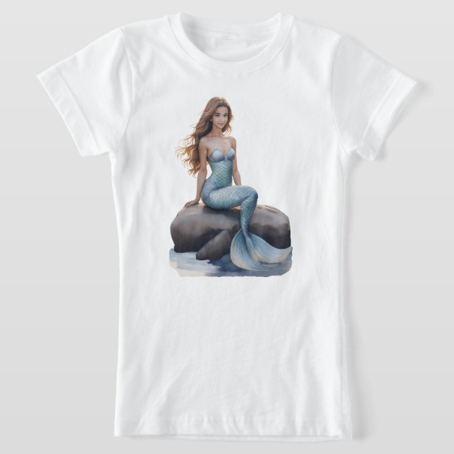 Fantasy Sjöjungfru Girl's T-Shirt (Laydown)