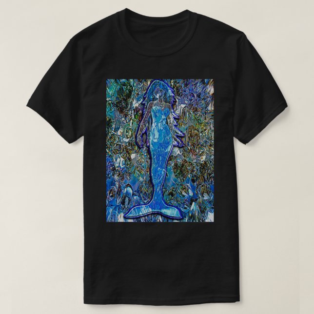 Fantasy Sjöjungfru Illusion med vacker färgdesign T Shirt (Design framsida)