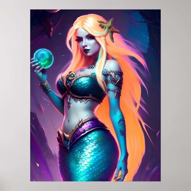 Fantasy-Sjöjungfru Poster (Framsidan)