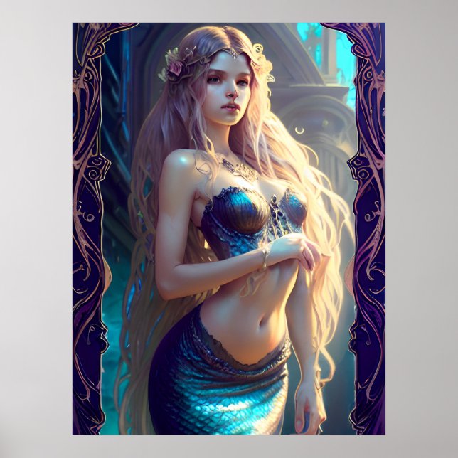 Fantasy-Sjöjungfru Poster (Framsidan)