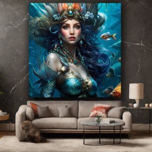 Fantasy Sjöjungfru Princess Canvastryck