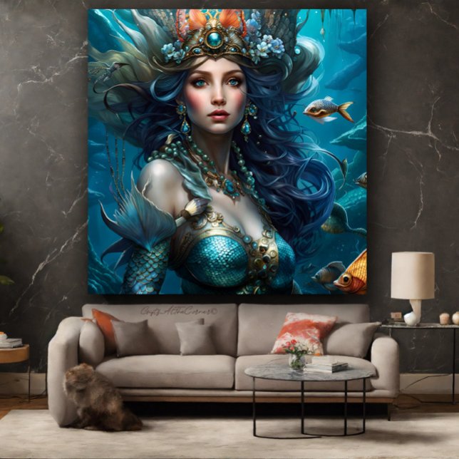 Fantasy Sjöjungfru Princess Canvastryck (Skapare uppladdad)