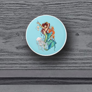 Fantasy Sjöjungfru Teal Svan Knopp