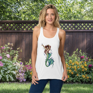 Fantasy Sjöjungfru Teal Svan Linne Med Racerback
