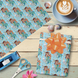 Fantasy Sjöjungfru Teal Svan Presentpapper