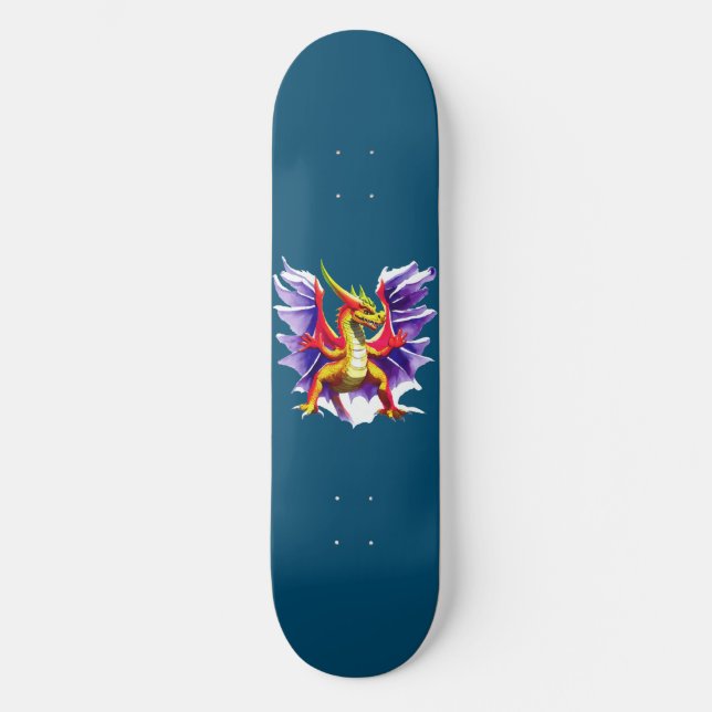 Fantasy Skateboard, färglös Dragon Mini Skateboard Bräda 18,5 Cm (Framsida)