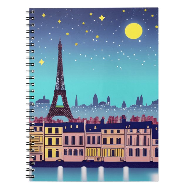 Fantasy Skyline från Paris under Stars Anteckningsbok (Framsidan)