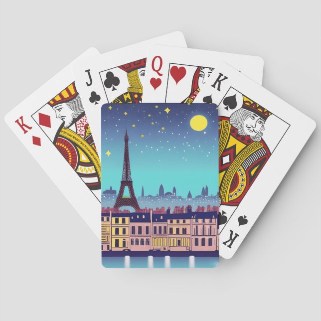 Fantasy Skyline från Paris under Stars Casinokort (Baksidan)